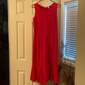 Susan Graver Button Up Sleeveless Dress